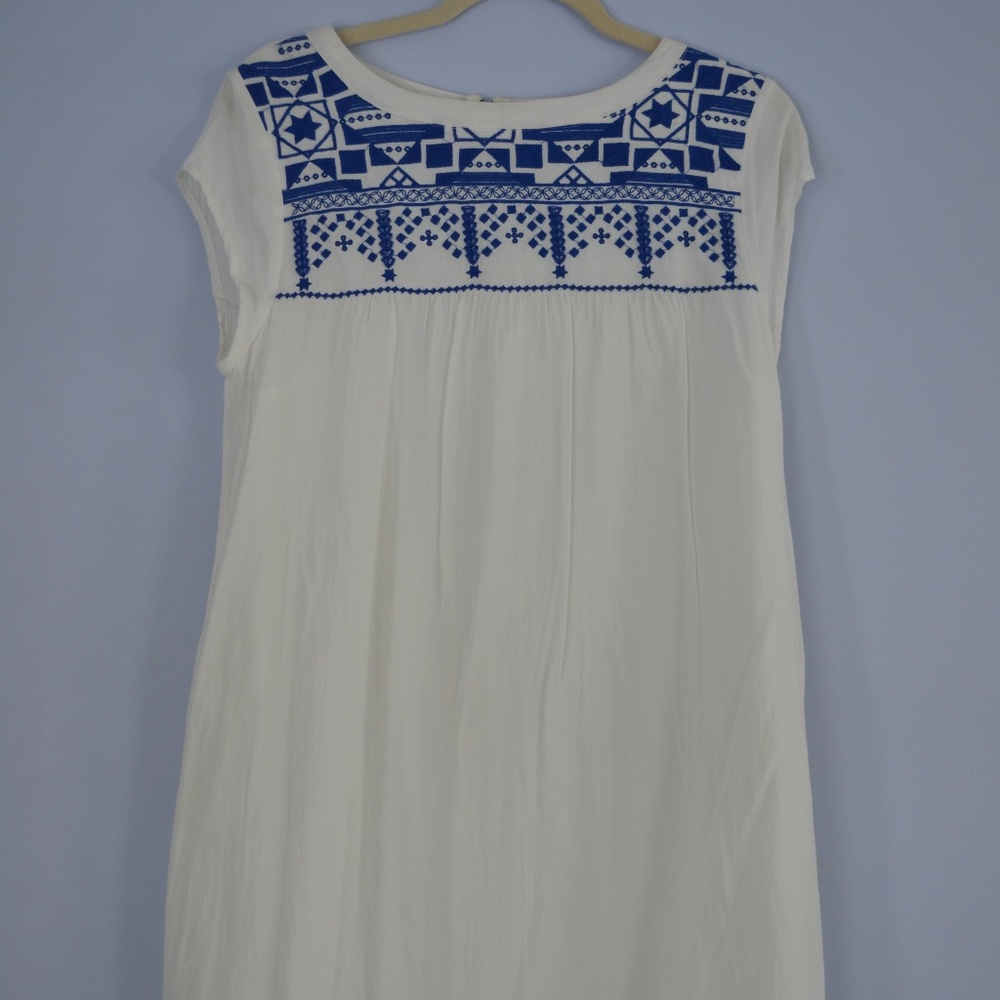 White Embroidery Shift Dress
